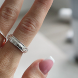 Star rotation ring - recycled stainless steel - Silver