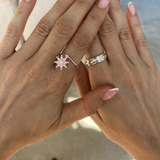 Star rotation ring - recycled stainless steel - Silver