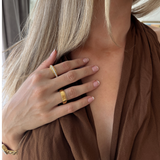 Elba rotation ring - stainless steel 18k gold plating